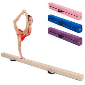 Northix Zložljiva gimnastična gred 210 cm površina podobna semišu