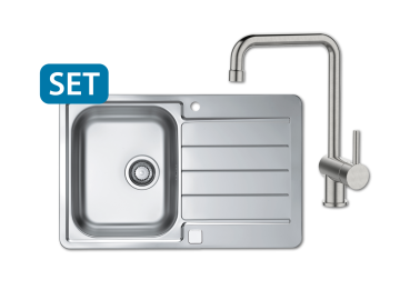 Alveus Set pomivalno korito LINE MAX 80 z armaturo STELLA SAT + sifon