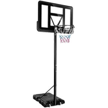 Northix 130 - 305 cm stojalo za košarko z mrežo in 2 kolesoma nastavljivo po višini črno