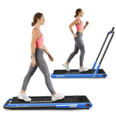 Northix Električna tekalna steza 1-12 km/h, LED zaslon, zložljivo sobno kolo, fitnes naprava, 120 kg, mornarsko modra