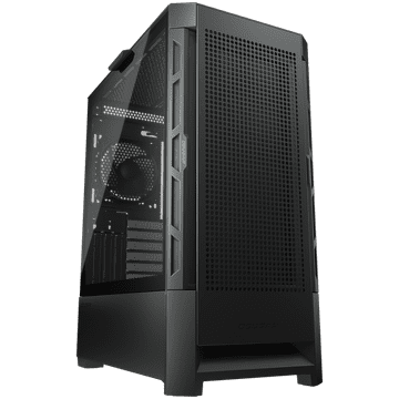 COUGAR | Case Airface Black | PC Case | Mid Tower / Mesh Front Panel / 1 x 120mm Fan / TG Left Panel / Black