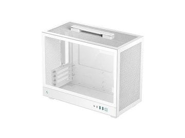Računalniško ohišje DeepCool CH160 PLUS WH, ITX, Micro-ATX, kaljeno steklo, belo