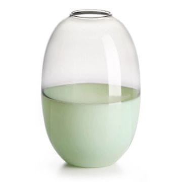 IVV Vaza Scarlet h20 cm / zeleno-siva / borosilikatno steklo