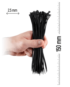 Zollex Najlonska vezica 2,5 X 150 (ČRNA) 100 kos