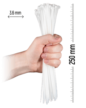 Zollex Najlonska vezica 3,6 X 250 (BELA) 100 kos