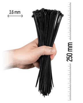 Zollex Najlonska vezica 3,6 X 250 (ČRNA) 100 kos