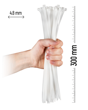 Zollex Najlonska vezica 4,8 X 300 (BELA) 100 kos