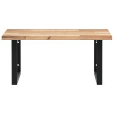 Vidaxl Stenska polica za umivalnik jeklo in trden akacijev les