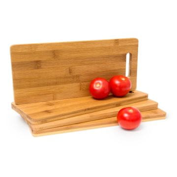Northix Set 4 bambusovih desk za rezanje z vgrajenimi ročaji