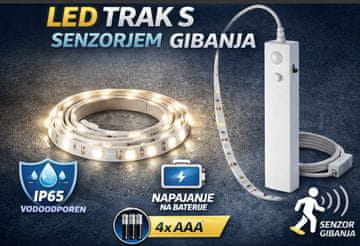 V-TAC LED trak s senzorjem gibanja 1m 2.4W/m 4000K baterijski IP65