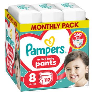 Pampers Active Baby Pants hlačne plenice, velikost 8, 17+ kg, 112/1