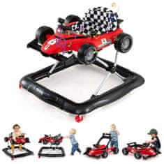 Northio 4-v-1 nastavljiva otroška hojica - Rdeča oblika avtomobila, interaktivne zvoke