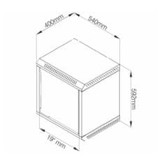 Digitus zidni kabinet 12U 595 540x400 siv DN-49206
