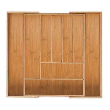 Northix Raztegljiv pladenj za jedilni pribor iz plastike z 7 predelki in nastavljivo širino