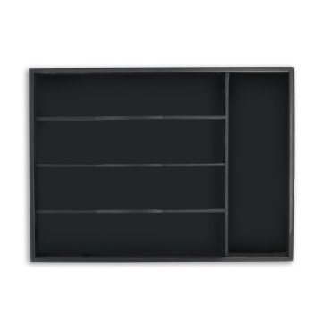 Northix Pladenj za jedilni pribor s 5 predelki iz bambusa in MDF v mat črni barvi