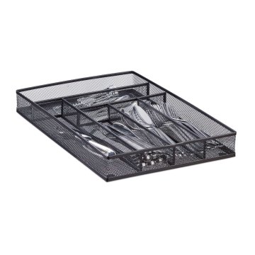 Northix Pladenj za jedilni pribor iz kovinske mreže L z 6 predelki