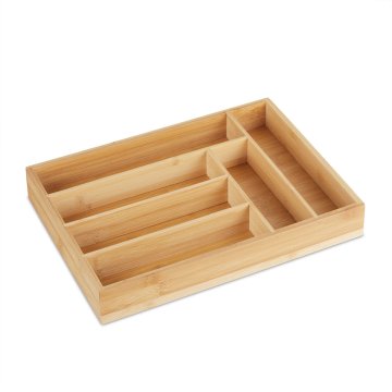 Northix Bambusov pladenj za jedilni pribor 25,5 x 35,5 cm s 6 predelki