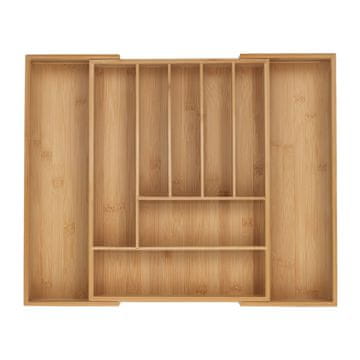 Northix Bambusov raztegljiv pladenj za jedilni pribor, 2 izvlečna dela