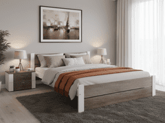 Ljubki dom Postelja IKAROS DOUBLE 120 x 200 cm, bela/hrast tartuf Posteljno dno: Brez posteljnega dna, Vzmetnica: Vzmetnica Coco Maxi 19 cm