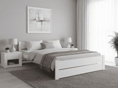 Ljubki dom Postelja IKAROS DOUBLE 180 x 200 cm, bela Posteljno dno: Lamelno posteljno dno, Vzmetnica: Vzmetnica Deluxe 10 cm