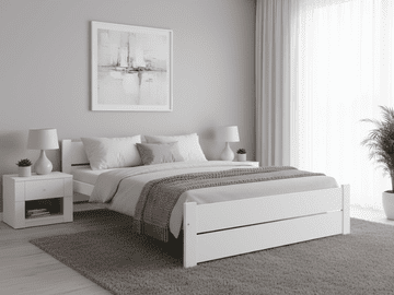 Ljubki dom Postelja IKAROS DOUBLE 120 x 200 cm, bela Posteljno dno: Brez posteljnega dna, Vzmetnica: Vzmetnica Deluxe 10 cm