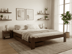 Ljubki dom Postelja ADA 120 x 200 cm hrast Posteljno dno: Letveno posteljno dno, Vzmetnica: Brez vzmetnice