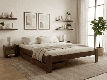 Ljubki dom Postelja ADA 140 x 200 cm hrast Posteljno dno: Brez posteljnega dna, Vzmetnica: Brez vzmetnice