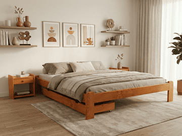 Ljubki dom Postelja ADA 140 x 200 cm jelša Posteljno dno: Brez posteljnega dna, Vzmetnica: Vzmetnica Somnia 17 cm