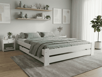 Ljubki dom Postelja Emily 120 x 200 cm bela Posteljno dno: Lamelno posteljno dno, Vzmetnica: Brez vzmetnice