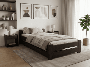 Ljubki dom Postelja Emily 90 x 200 cm oreh Posteljno dno: Letveno posteljno dno, Vzmetnica: Vzmetnica Coco Maxi 19 cm