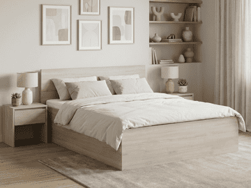 Ljubki dom Postelja SOFIA 120 x 200 cm, hrast sonoma Posteljno dno: Brez posteljnega dna, Vzmetnica: Vzmetnica Somnia 17 cm