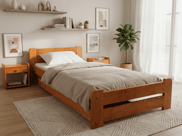 Ljubki dom Postelja Laura 80 x 200 jelša Posteljno dno: Letveno posteljno dno, Vzmetnica: Brez vzmetnice