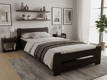 Ljubki dom Postelja Laura 90 x 200 cm oreh Posteljno dno: Brez posteljnega dna, Vzmetnica: Vzmetnica Coco Maxi 19 cm