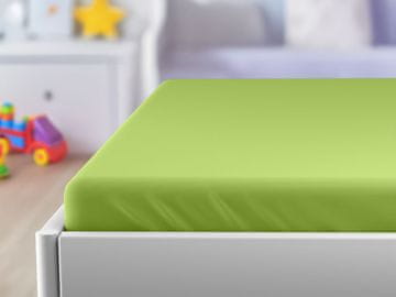 Ljubki dom Jersey rjuha za otroško posteljico zelena 60 x 120 cm
