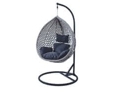 Ljubki dom Svetlo siv viseči fotelj TROPIKAL s črnim stojalom
