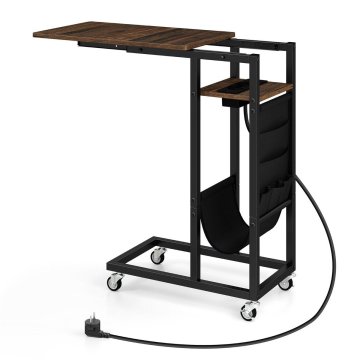 Northix Stranska mizica v obliki črke C s polnilno postajo in žepom za shranjevanje, moderna zasnova