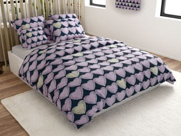 Ljubki dom Posteljnina iz mikrovlaken VIOLET HEARTS svetlo vijolična Dimenzije posteljnine: 2 kom 70 x 80 cm | 160 x 200 cm