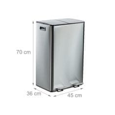 Northio 30L kuhinjski koš za odpadke z dvema predelkoma in nožnim pedalom, mehko zapiranje