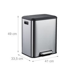 Northio Kuhinjski koš z dvema predelkoma, 15L ločevalnik odpadkov, mehko zapiranje pokrova