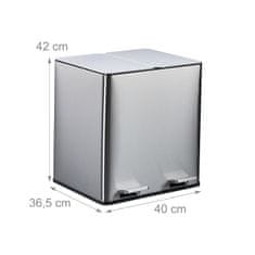 Northio Kuhinjski smetnjak z dvojnim 15-litrskim sistemom filtra za vonjave, nožni pedal, mehko zapiranje