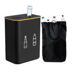 Northio Zbiralnik steklenic z 2 odstranljivima vrečkama, prostornina 160L, za recikliranje