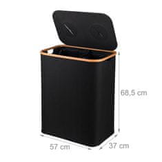 Northio Koš za recikliranje steklenic, 2 oddelka, 60–100 steklenic, z odstranljivimi vrečkami