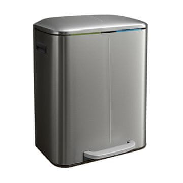 Northio Koš za kuhinjske odpadke z 2 prekatnima odprtinama, pedalom in mehkim zapiranjem