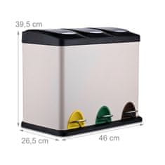 Northio Koš za kuhinjske odpadke 3 x 8L s pedalom za prostoročno ločevanje