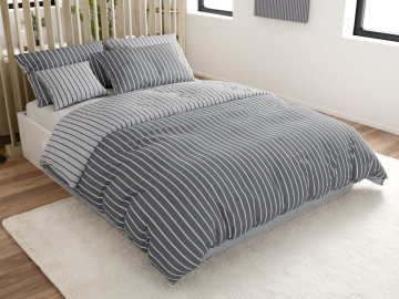 Ljubki dom Bombažna posteljnina Caprivi siva gumbki Dimenzije posteljnine: 70 x 90 cm | 140 x 200 cm