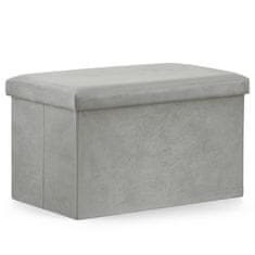 Ljubki dom Siv zložljiv tabure FURELA VELVET XL 60 x 38 x 38 cm