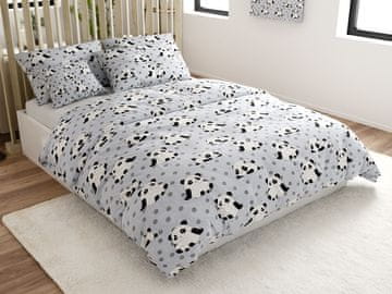 Ljubki dom Posteljnina iz mikrovlakna PANDA siva