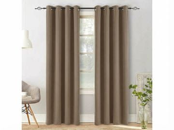 Ljubki dom Bež zavesa OXFORD 140x250 cm Za obesiti: Trak za nabiranje