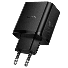Polnilec adapter N75 GaN PD 65W 1x USB A in 2x Type C za Samsung, Apple - črn