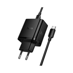 Hoco Polnilec N75 GaN PD 65W 1x USB A in 2x Type C s kablom 1m Type C za Samsung, Apple - črn
